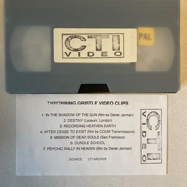 Throbbing Gristle 'Video Clips' VHS tape! – ICR DISTRIBUTION