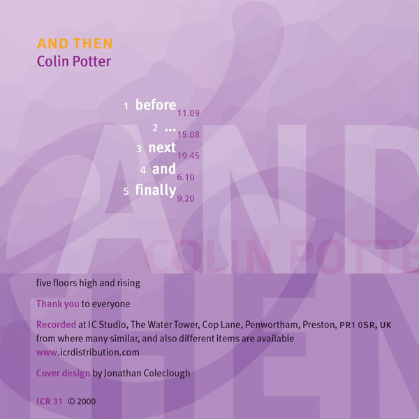 Colin Potter  'And Then'  CD